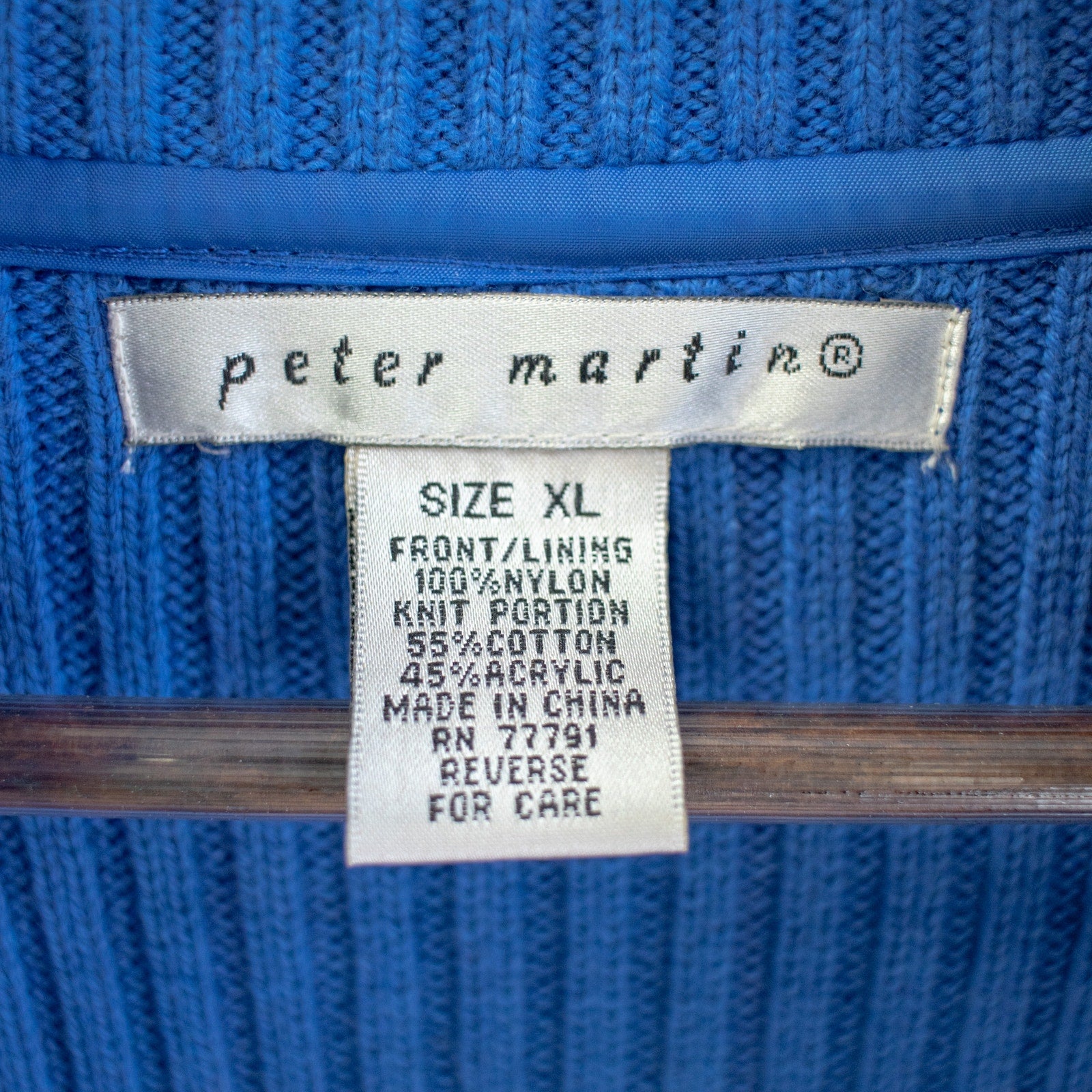 Y2K Cobalt Blue Quilted Zip-up Size XL