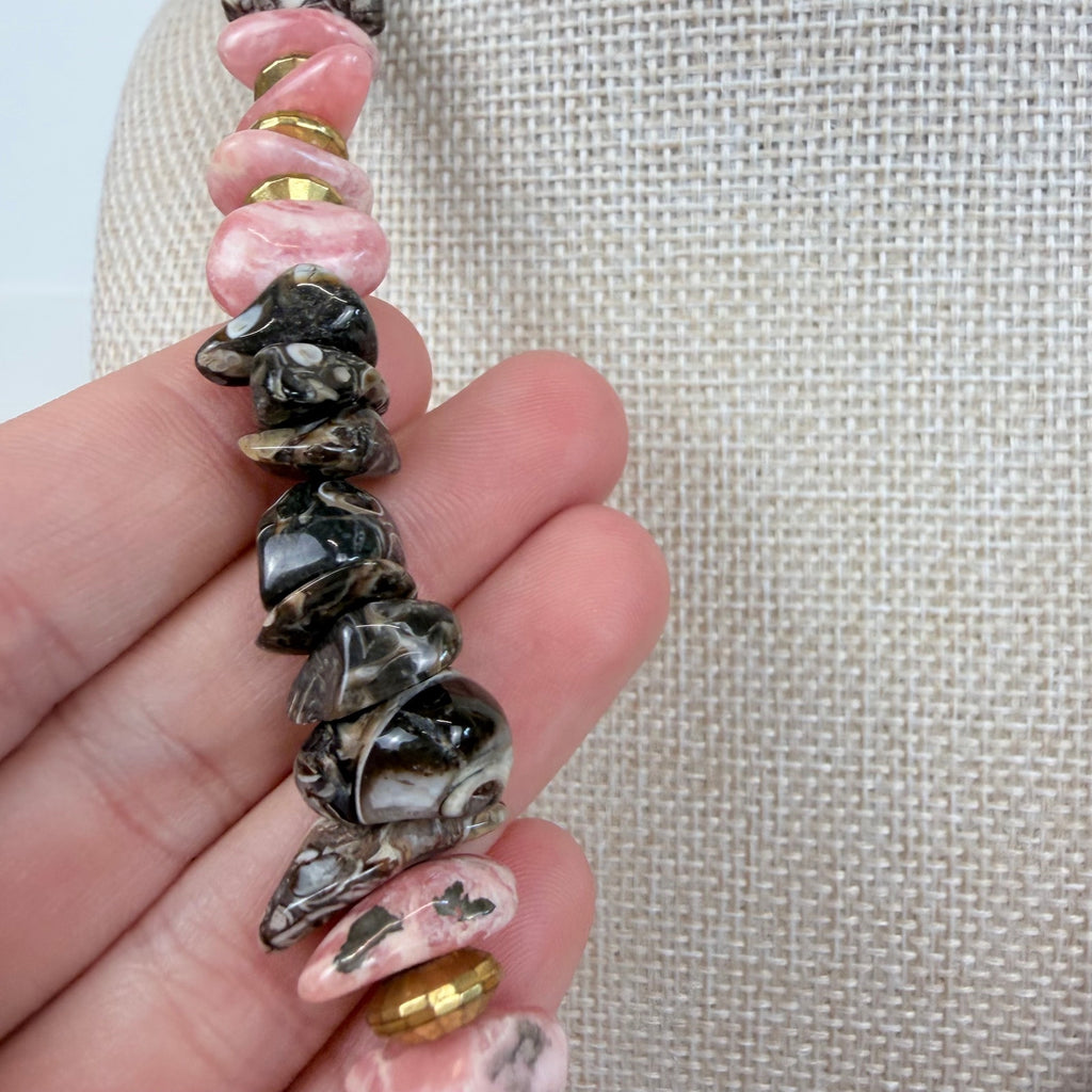 Tumbled Rhodonite Necklace