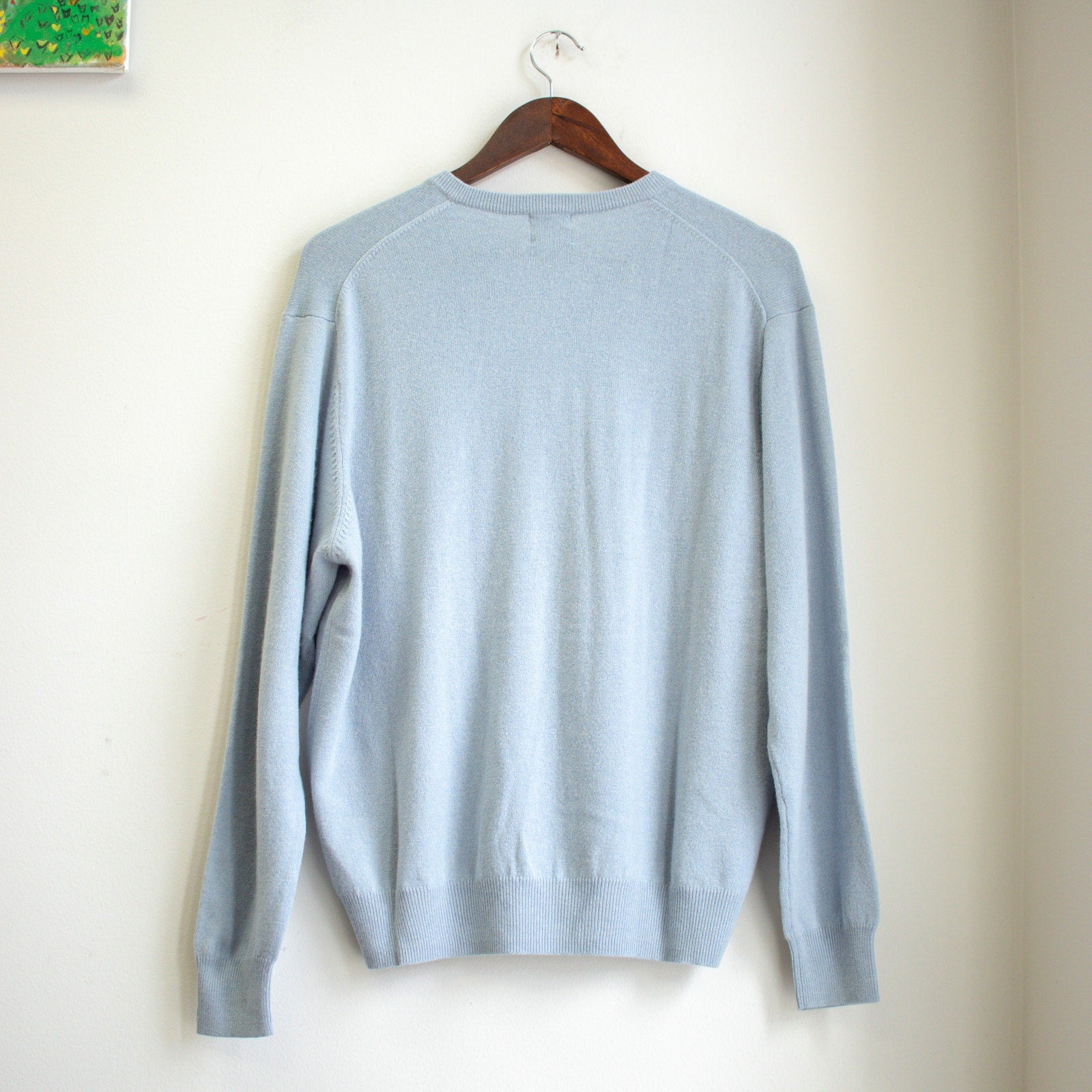 Jos. A. Bank Blue Cashmere V-Neck Sweater Size Medium