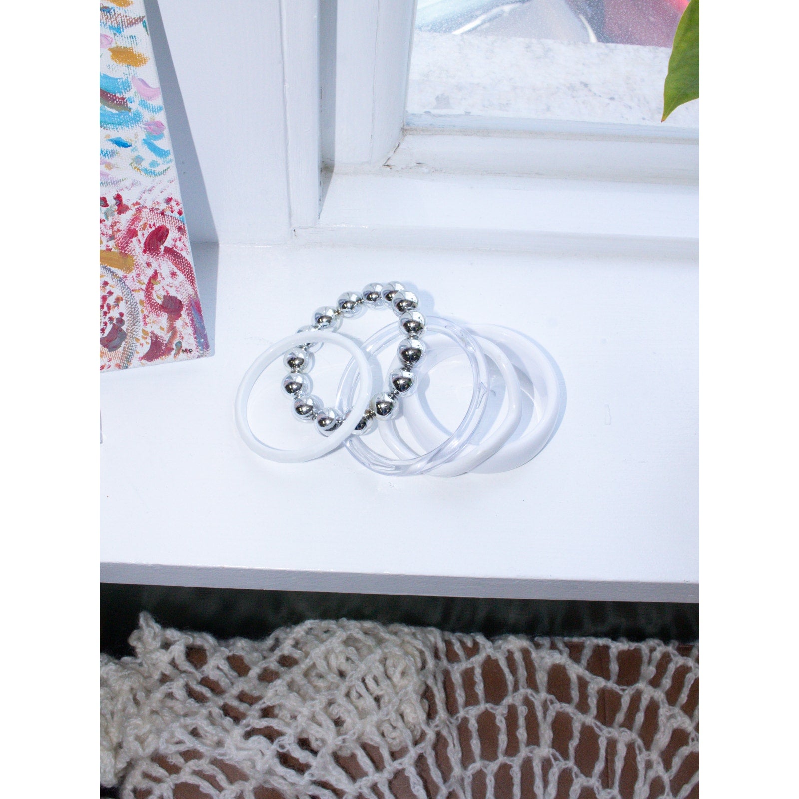 White Bangle Set