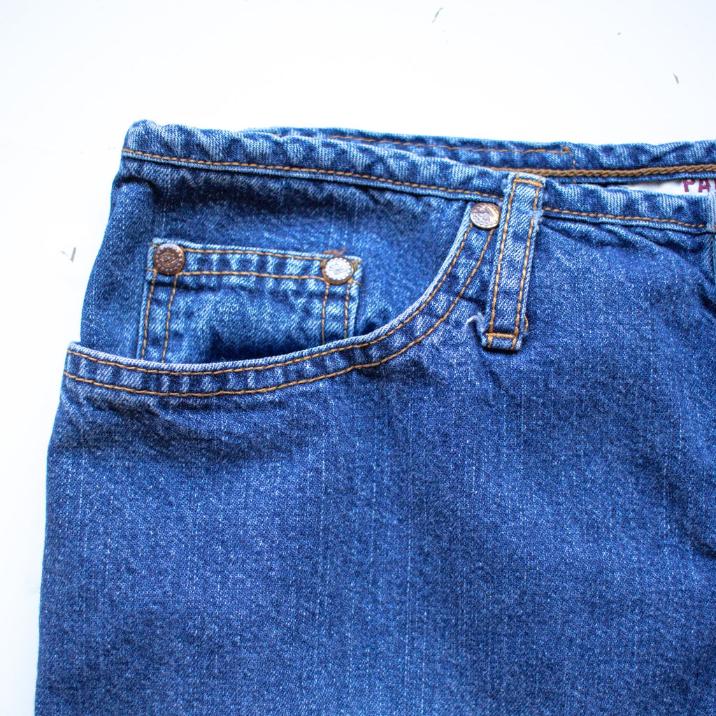 Vintage Knee Length Denim Skirt Medium Wash
