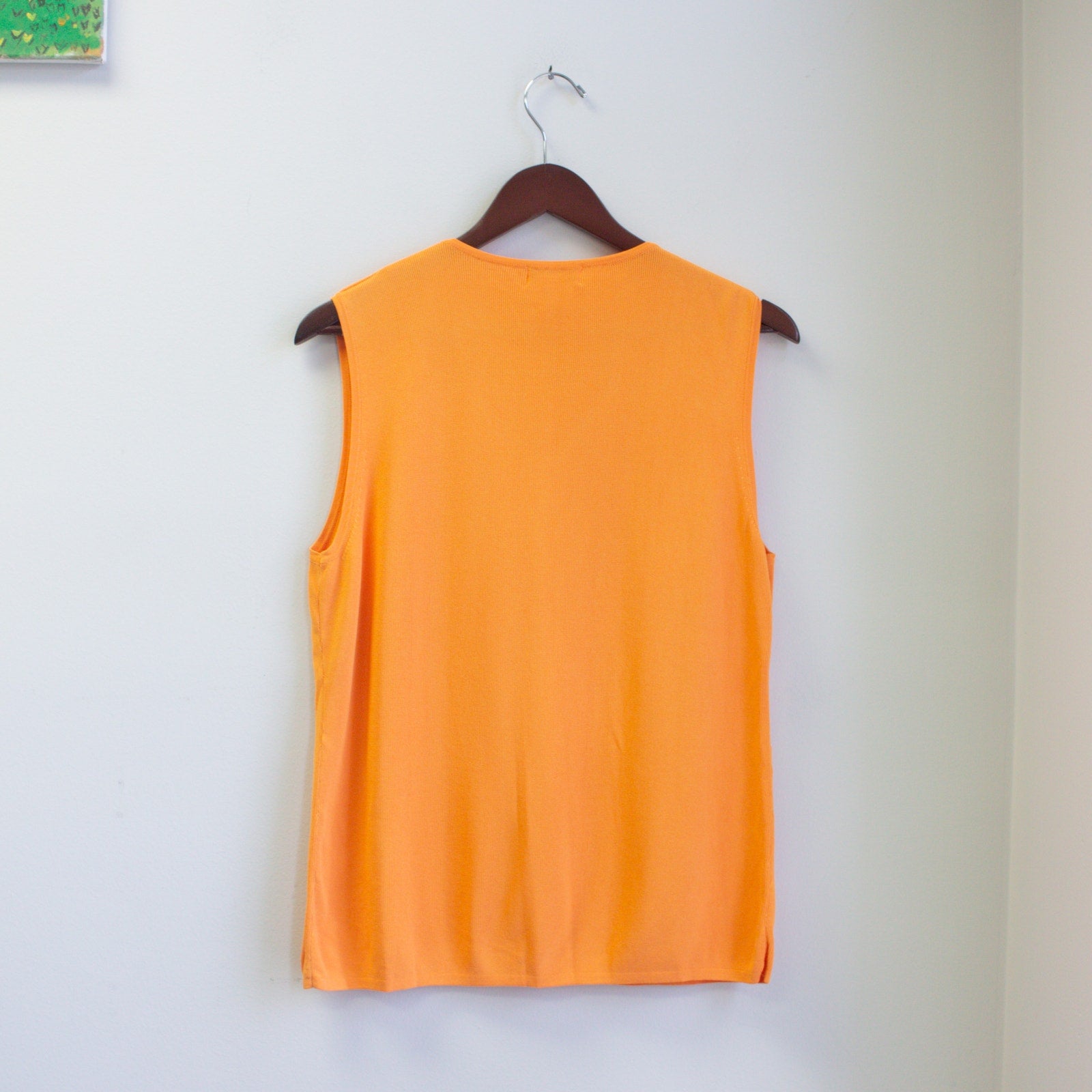 Orange Embellished V-Neck Tank Size XL