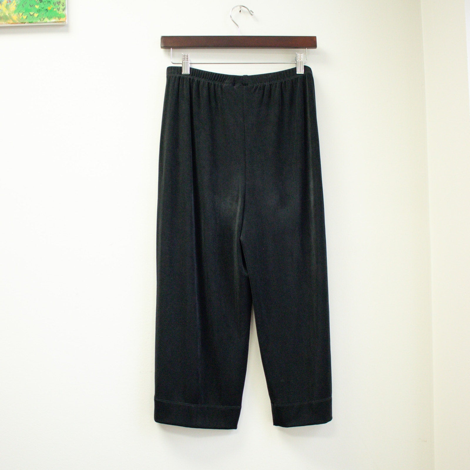 Chicos Travelers Plissé Flowy Black Pants