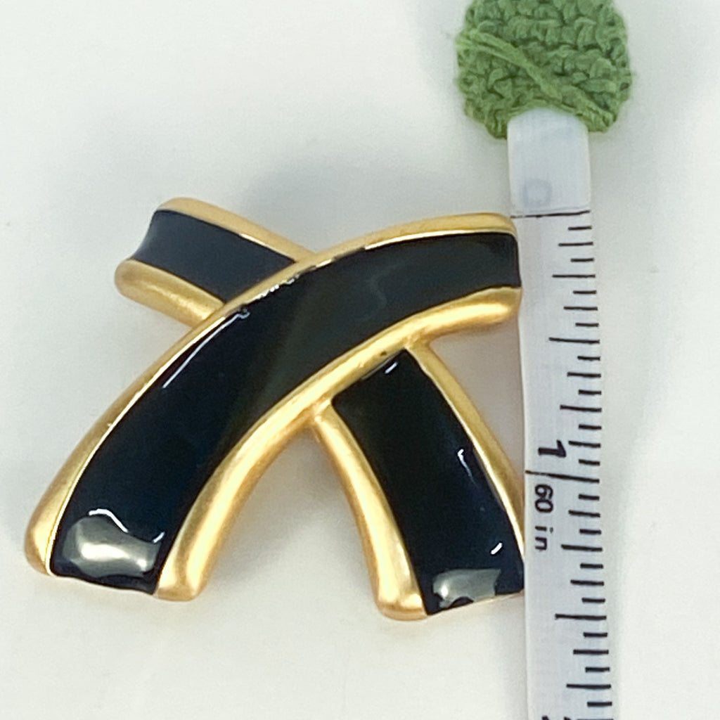1980s Anne Klein X-Shaped Brooch