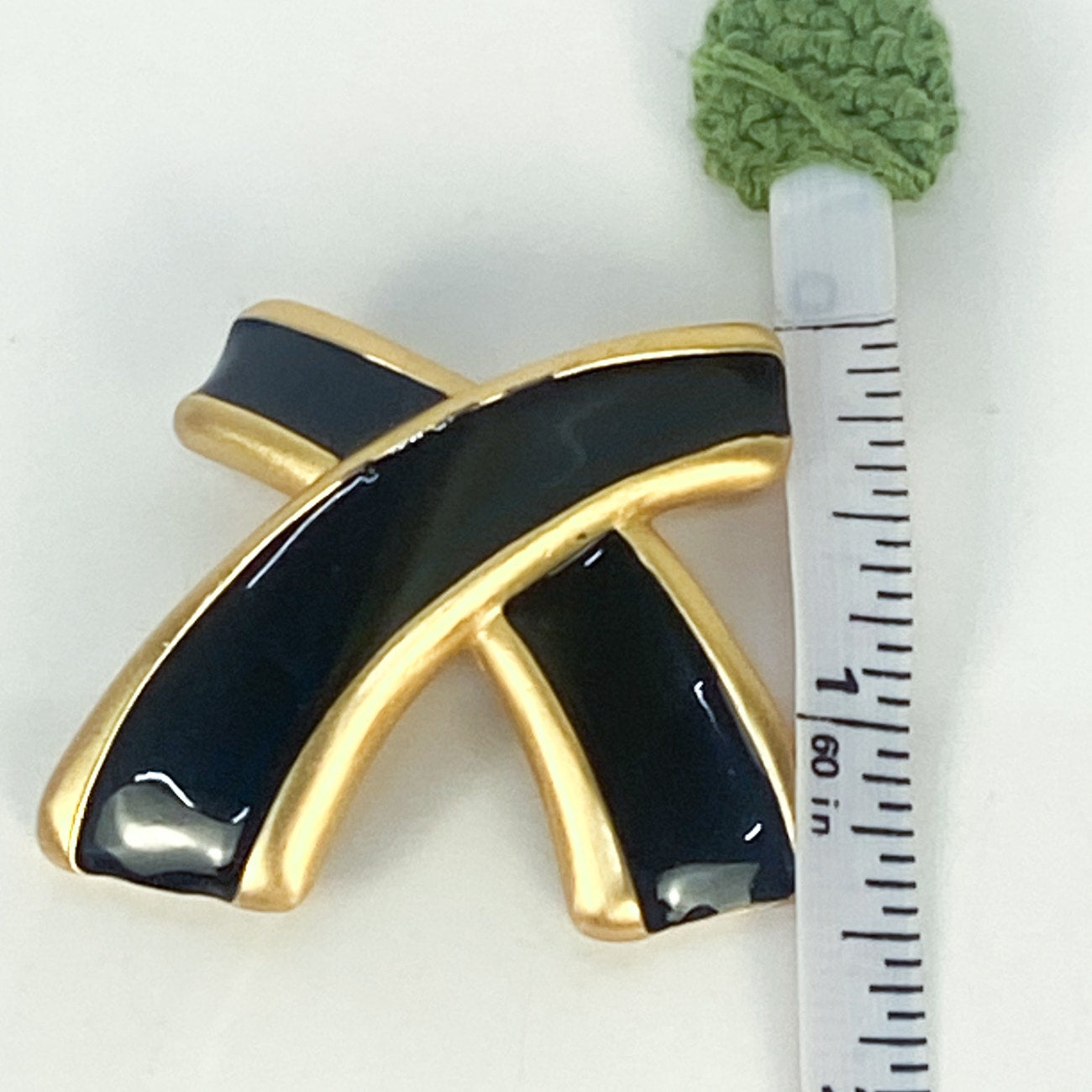 1980s Anne Klein X-Shaped Brooch