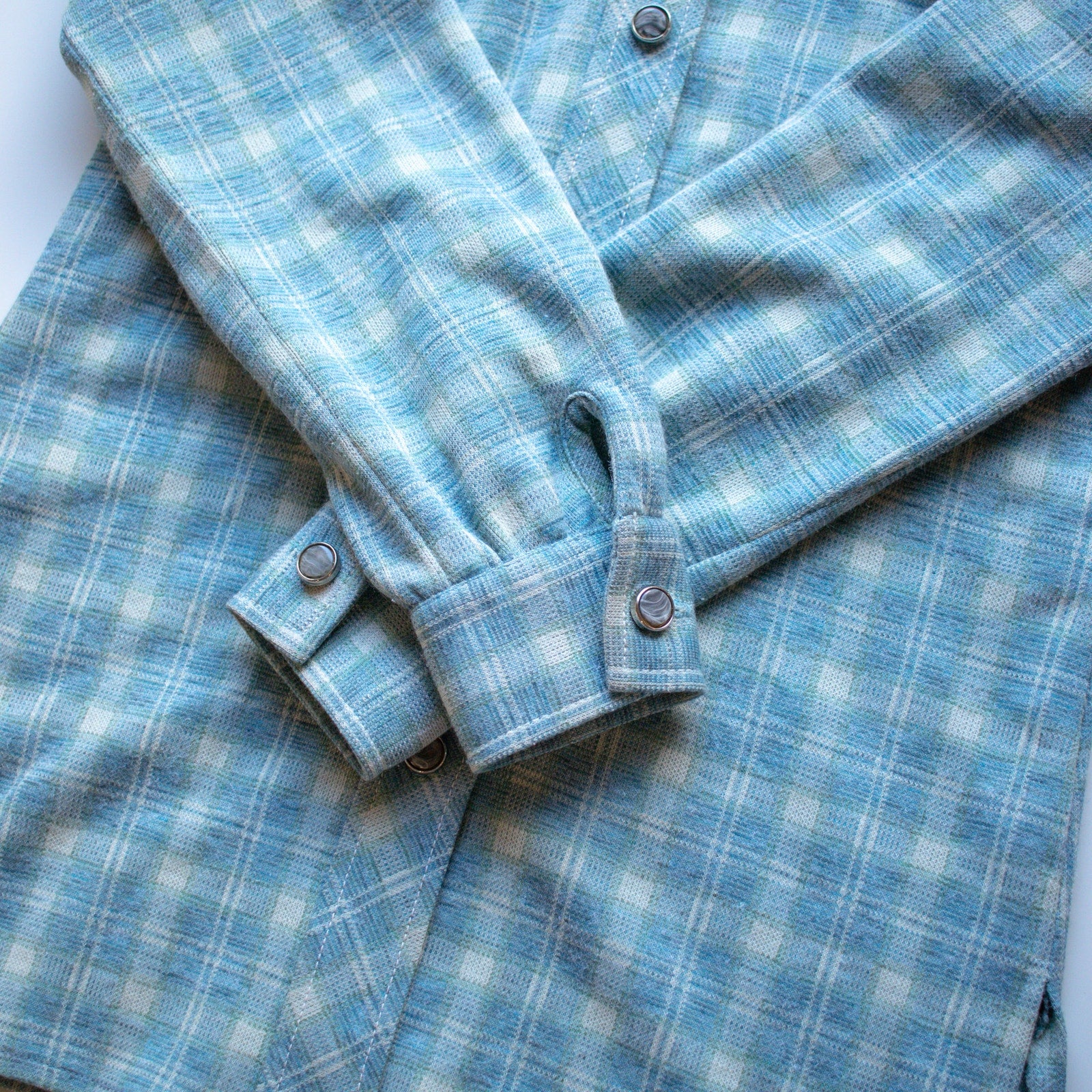 Women's American Scene Blue Western Double Knit Flannel Size Small