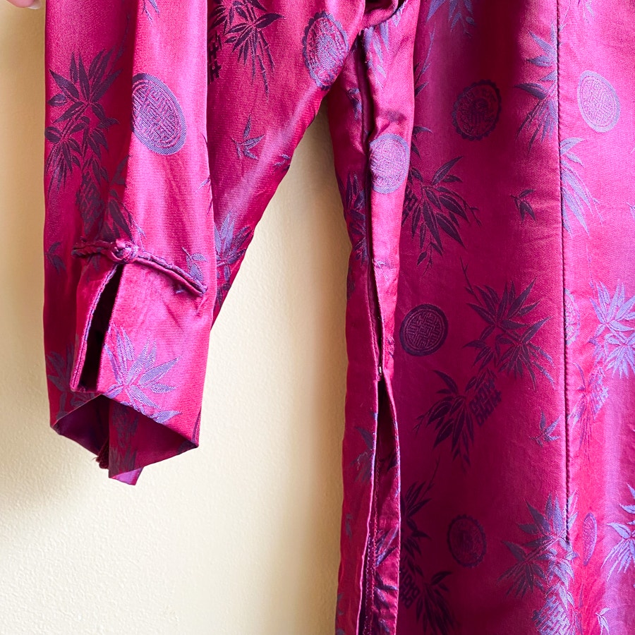 Cheong-Sam Top Red & Purple Size XL