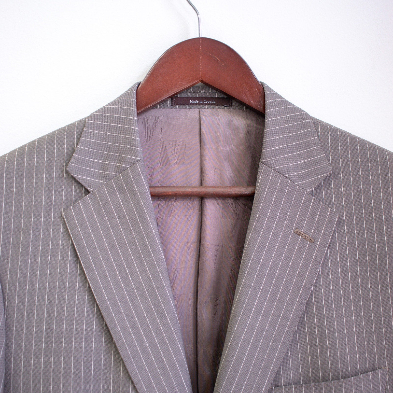 Versace Wool Pinstripe Suit Size 38R