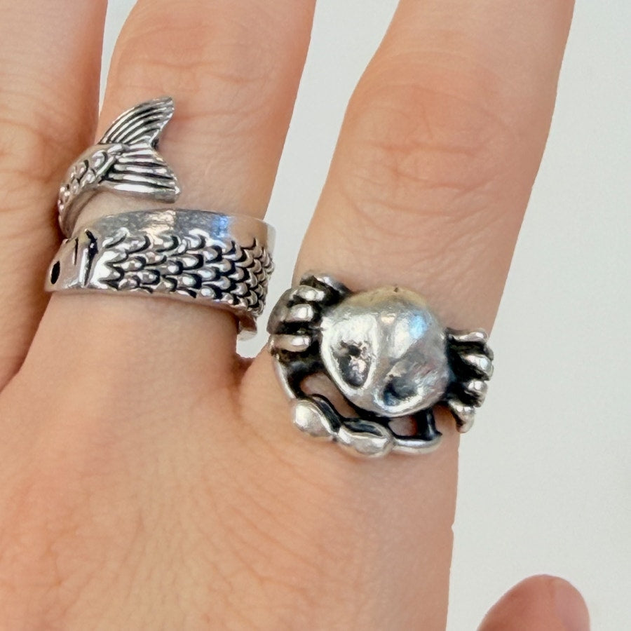 Silver Crab Ring Size 7