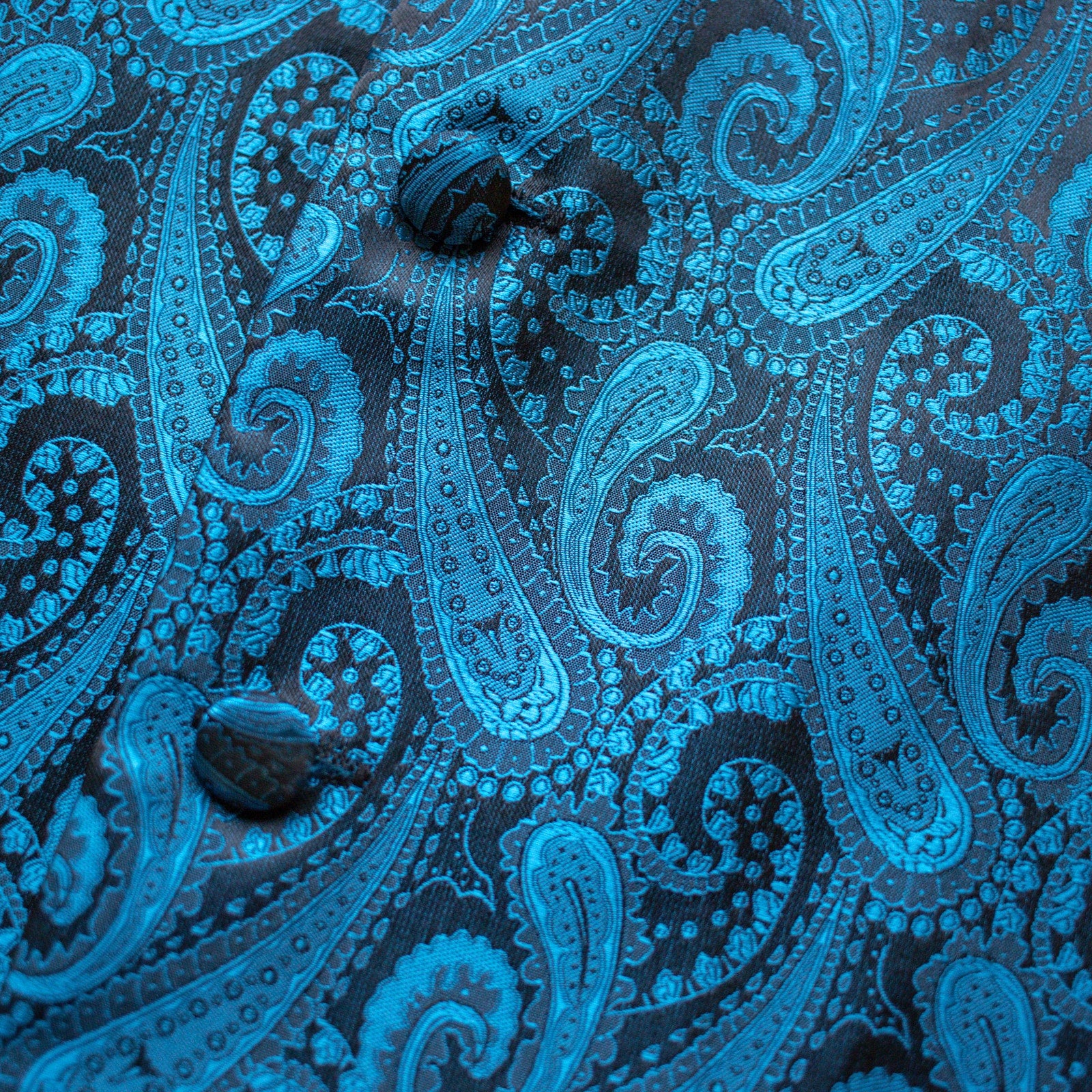 Vintage Blue Paisley Suit Vest Size Medium