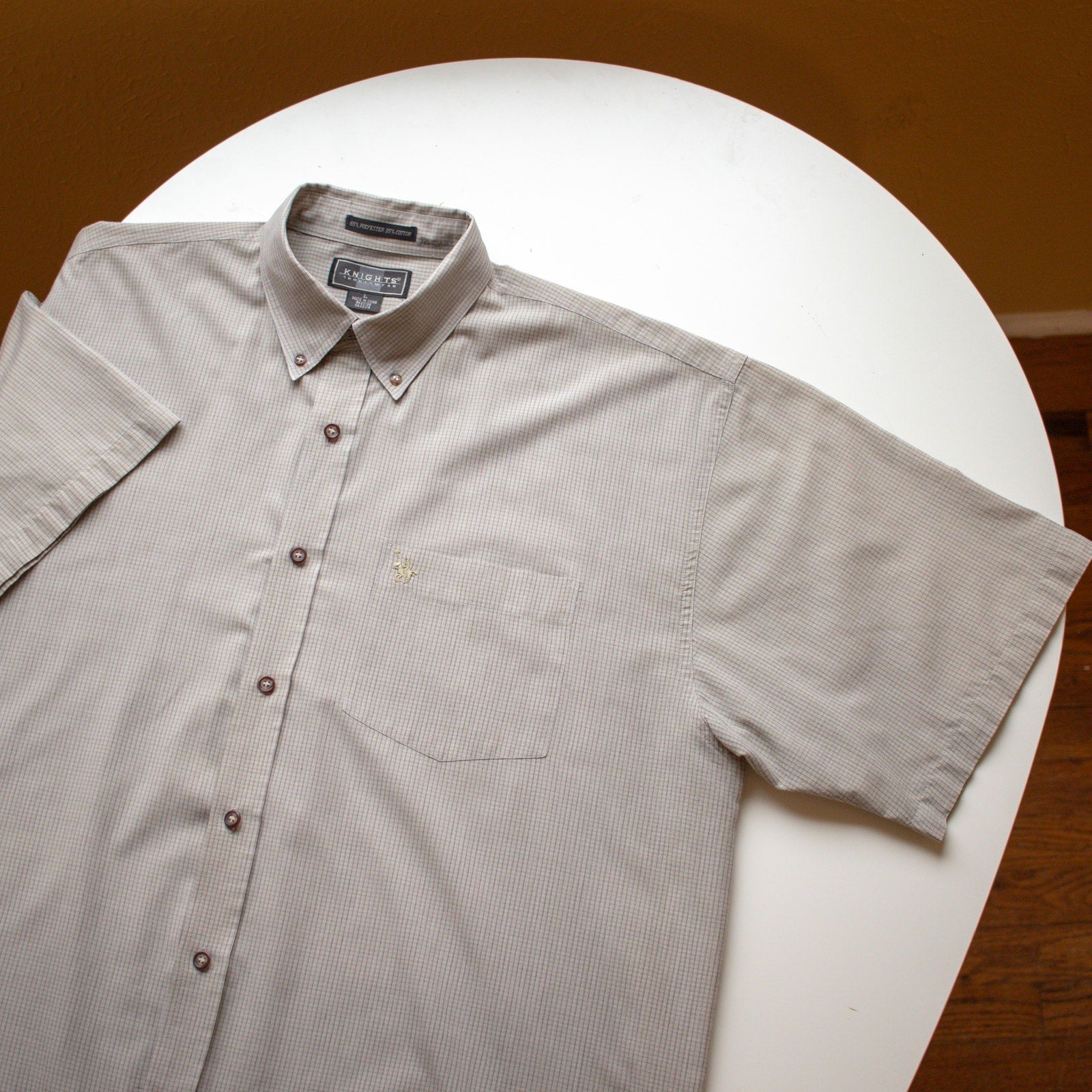 Vintage 90s Men's Gray Button Down Size Large