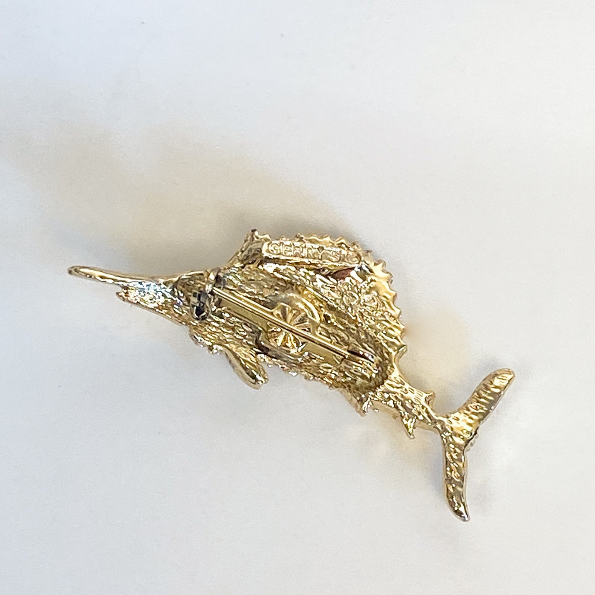 Swordfish Pin Vintage Costume Jewelry Brand Gerry's Gold-Tone Brooch