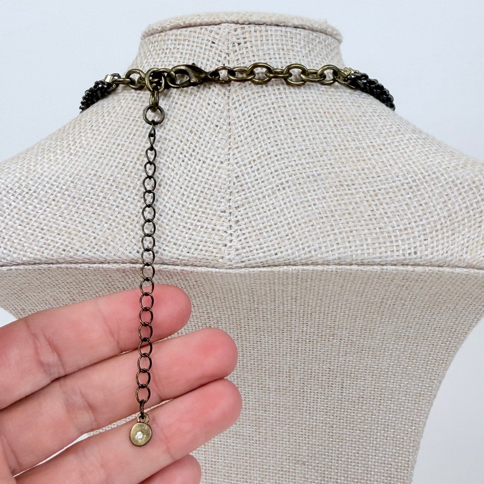 Indie Sleaze Liz Claiborne Costume Jewelry Bib Necklace Gold and Gunmetal