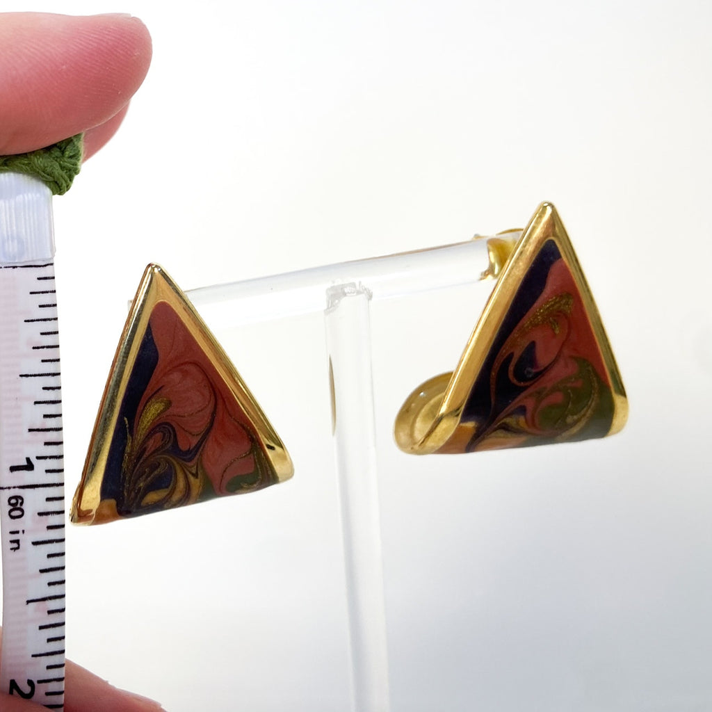 80s Vintage Swirl Enamel Earrings
