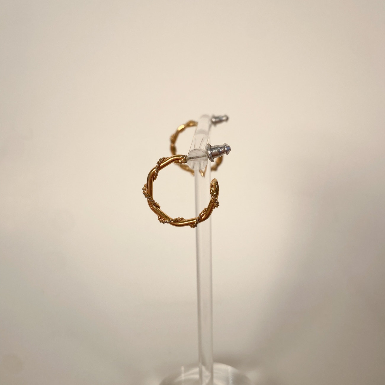 Vintage Twist Small Gold Hoops