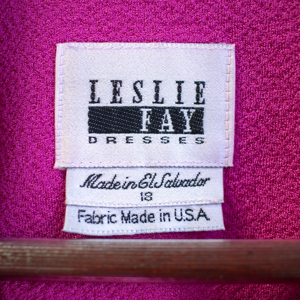 Leslie Fay Vintage Hot Pink Knit Blazer Size 18