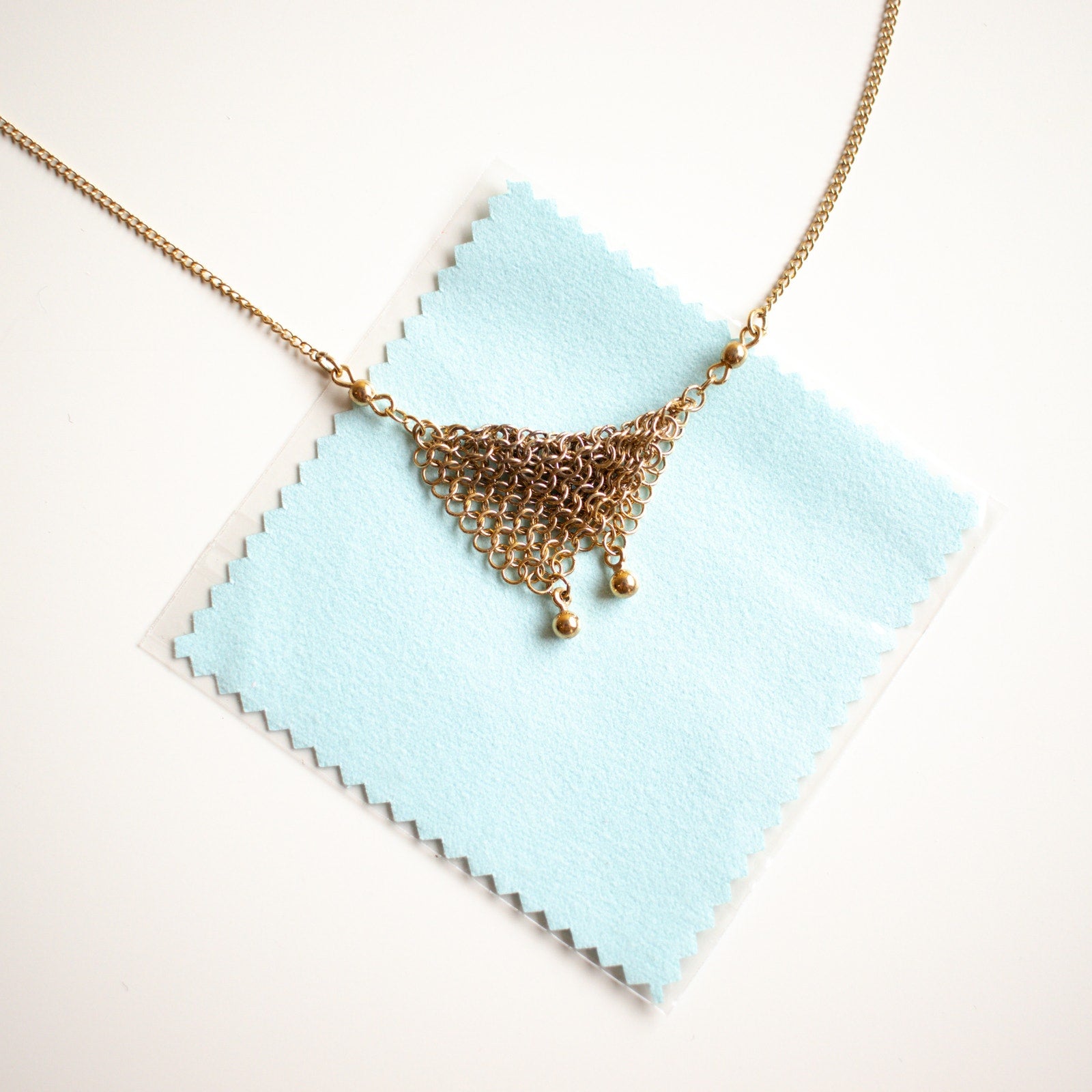 Whiting & Davis Mesh Necklace Gold Tone Vintage