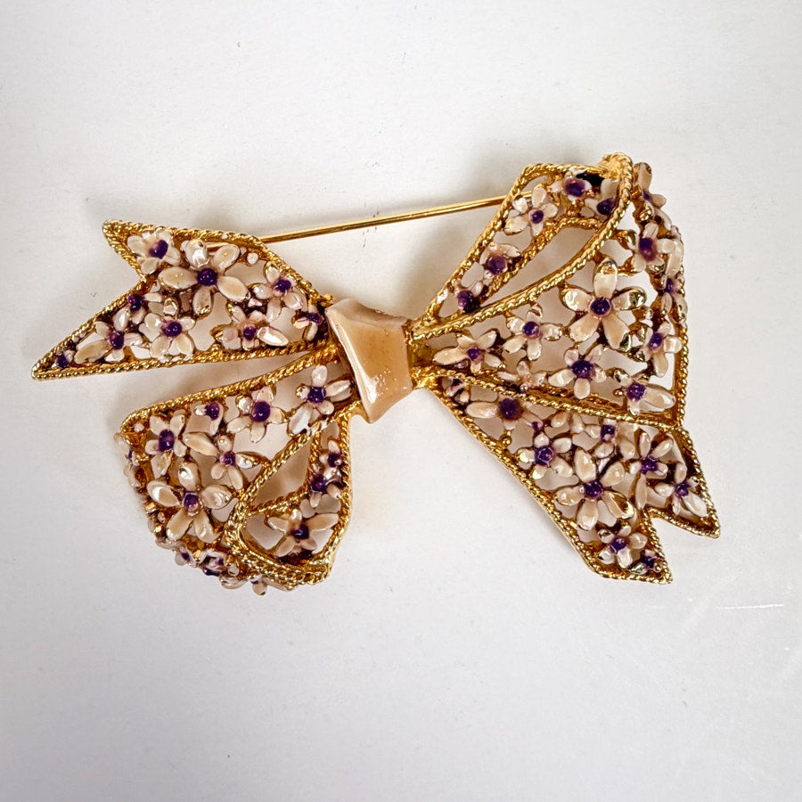Vintage Gold-Tone Bow Brooch