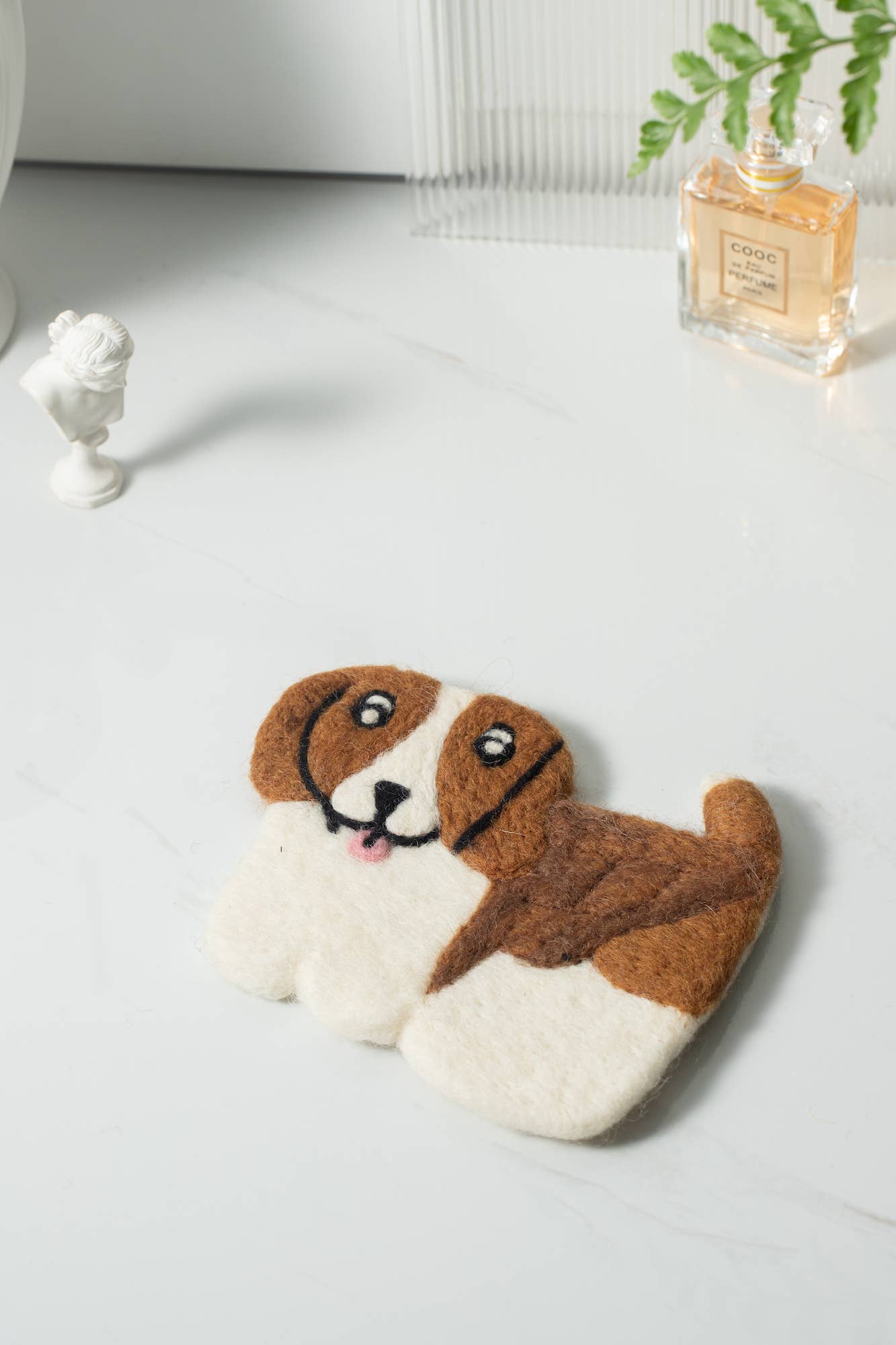 Nepal Handmade Dog Felt Coffee Cup Mug Table Mat Coasters