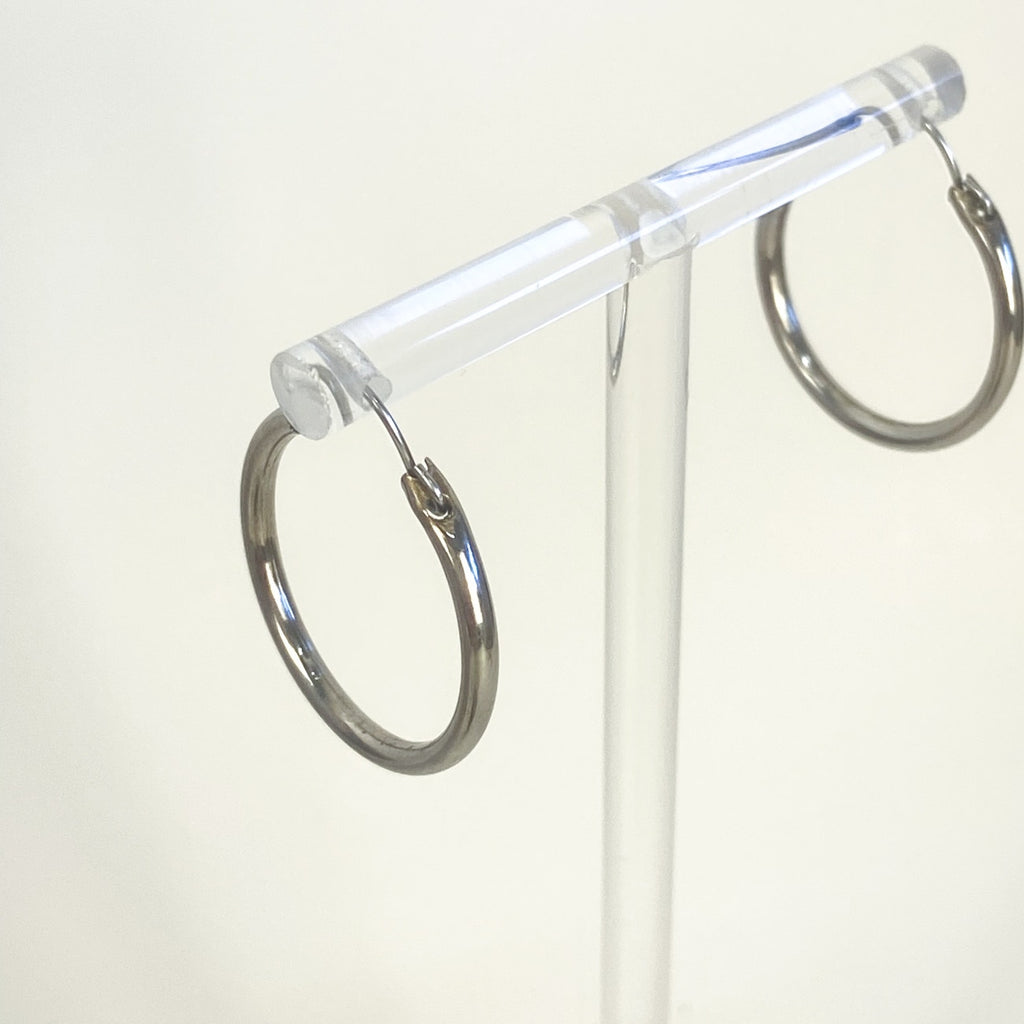 SIlver Earrings Silver Plated Brass Endless Hoop Earrings .75 Inches