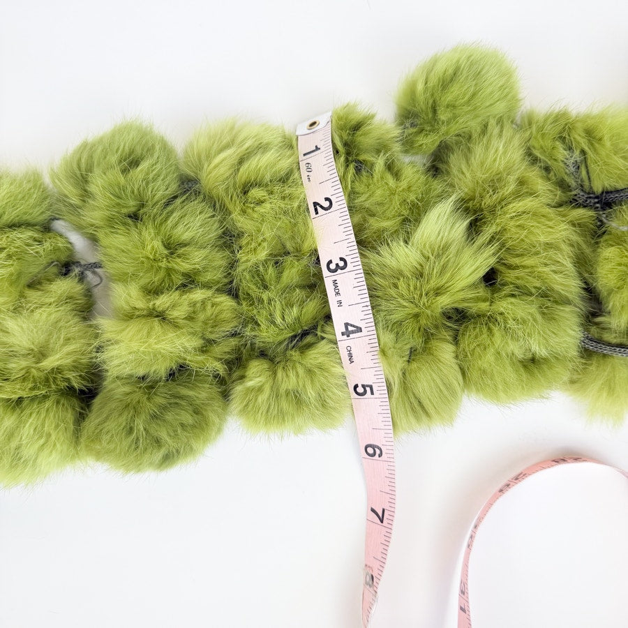 Vintage Green Knitted Soft Rabbit Fur Scarf Collar Stole