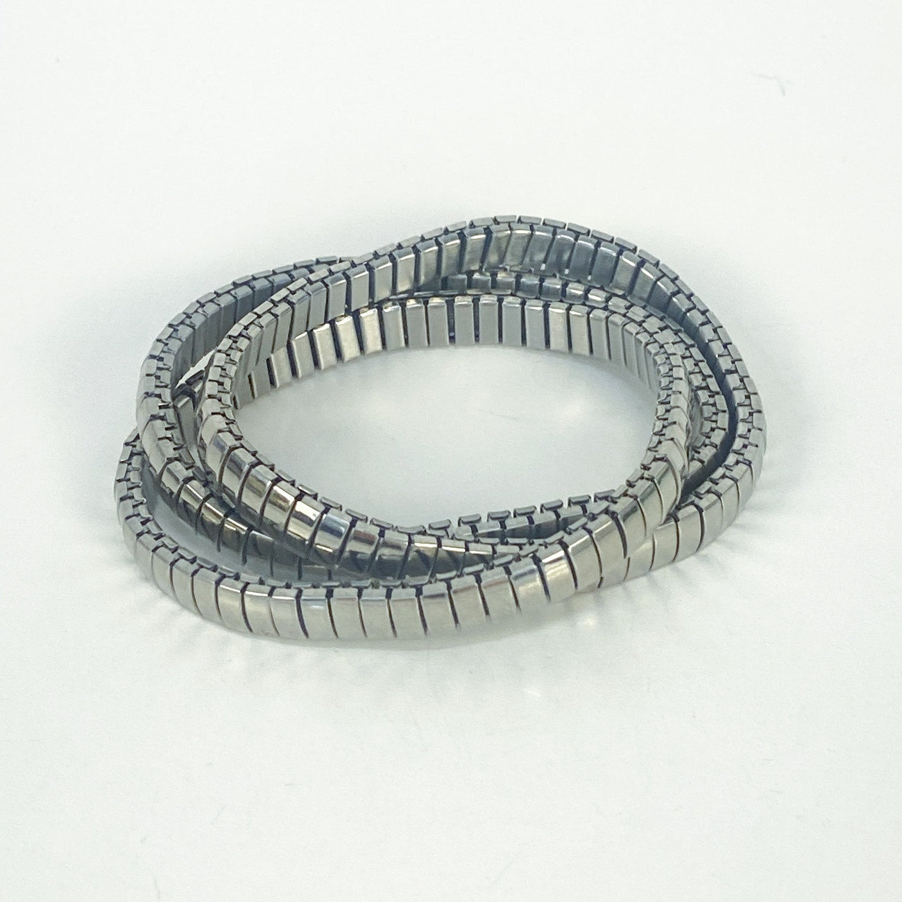 Silver Tone Expansion Band Bracelet