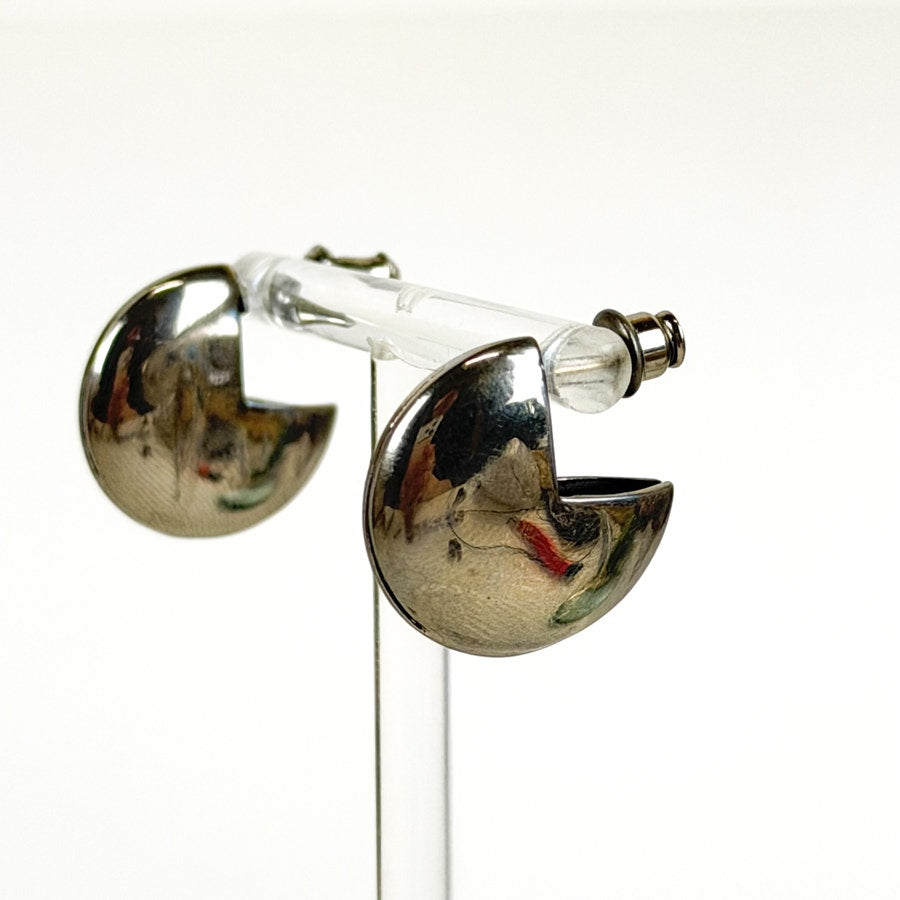 Minimalist Silver Tone Lightweight Huggie Earrings