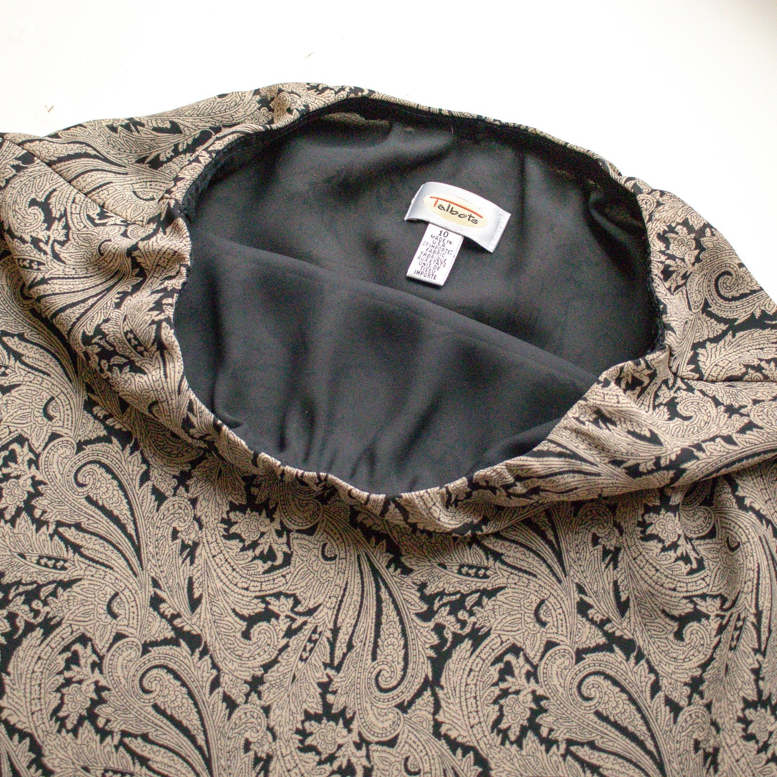 Talbots Paisley A-Line Midi Skirt Size 10