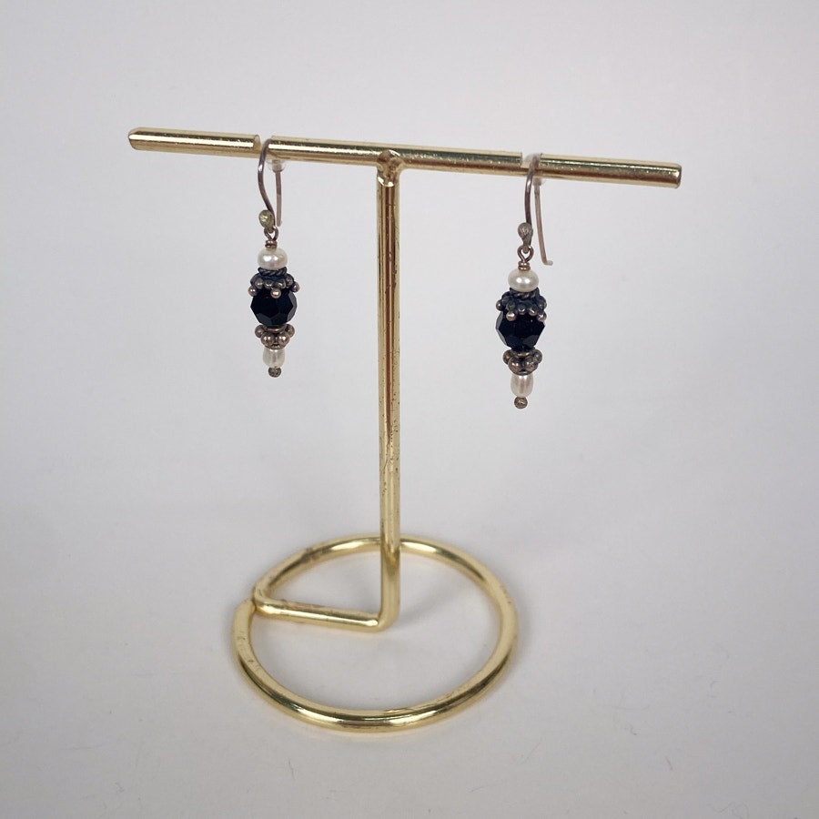 Sterling Silver and Freshwater Pearl Dangly Earrings