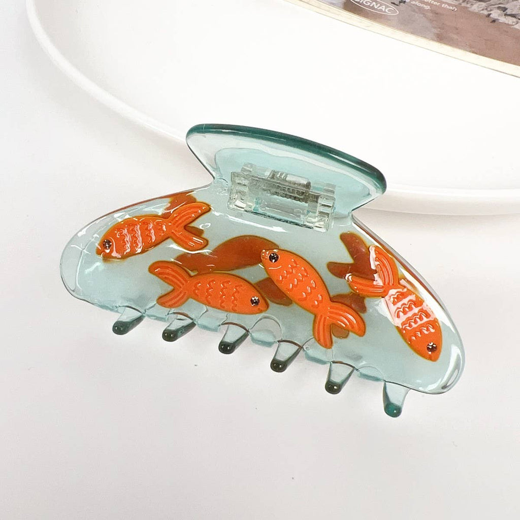 Mini Koi Fish Hair Claw - Cute Acetate Summer Clip_CWAHA2068