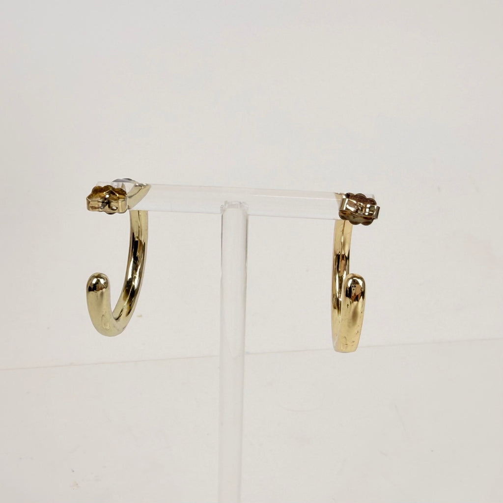 East Coast Prep Hoop Earrings | Black and Gold 1 inch Hoops