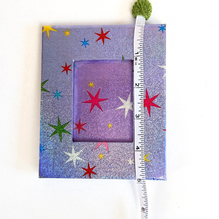 Y2K Purple Frame Smackers Bonne Bell Star Pattern Sparkly Picture Frame