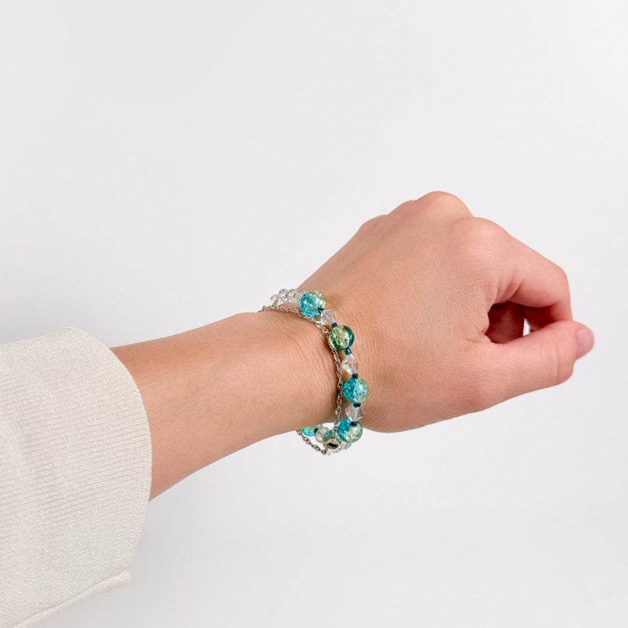 Delicate Blue Beaded Bracelet