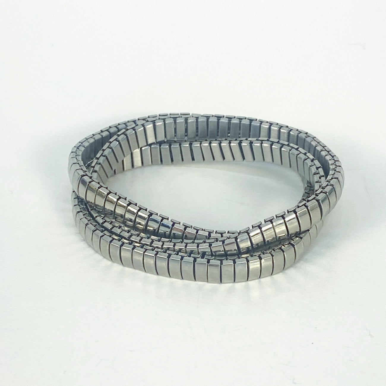 Silver Tone Expansion Band Bracelet