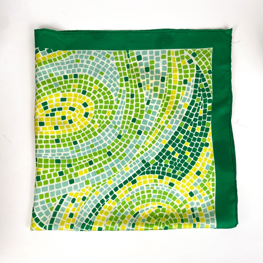 Green Mosaic Print Echo Scarf