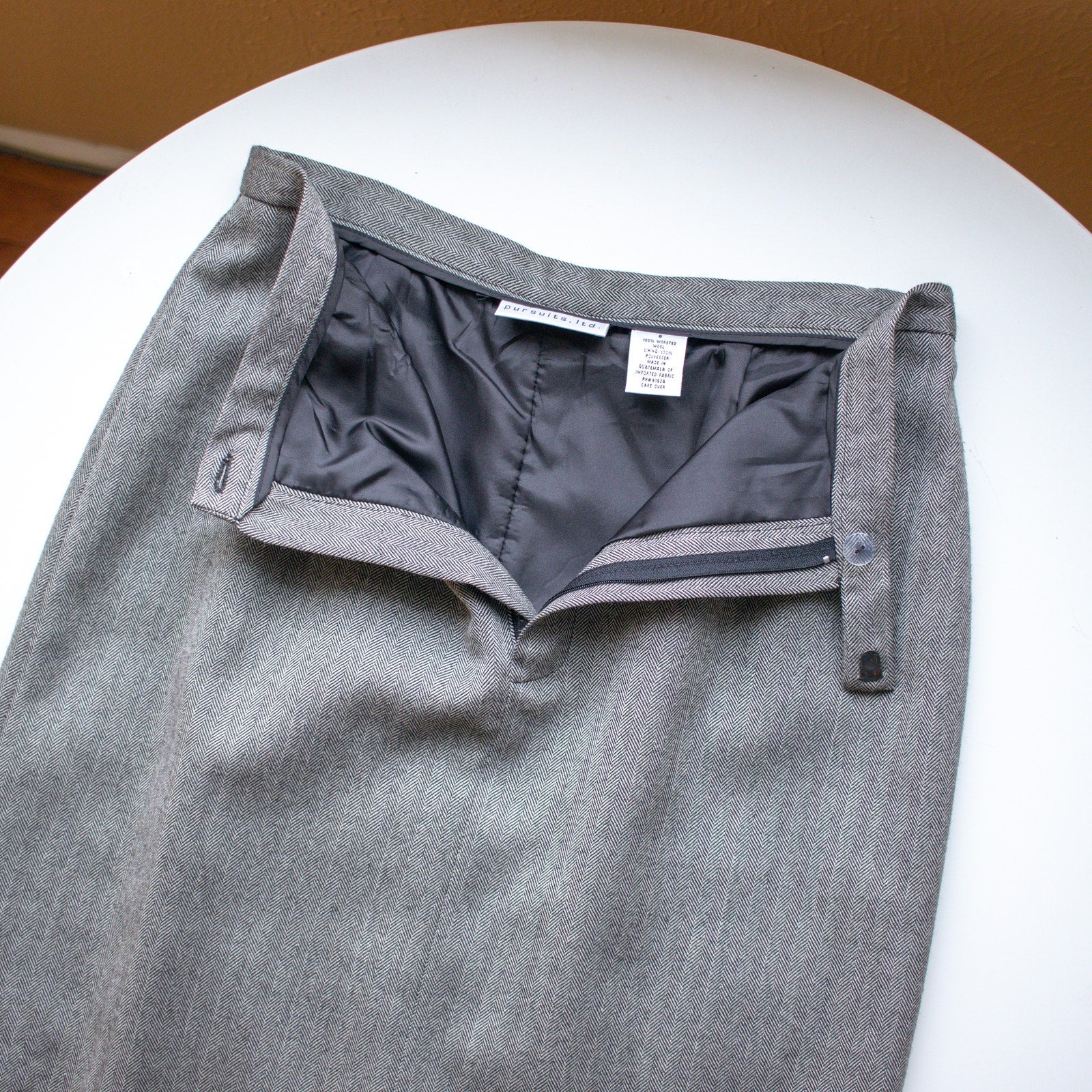 Vintage Long Gray Skirt Wool