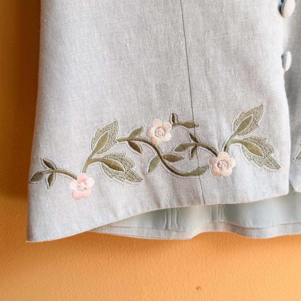 Linen Blend Summery Vintage Shirt Size 6