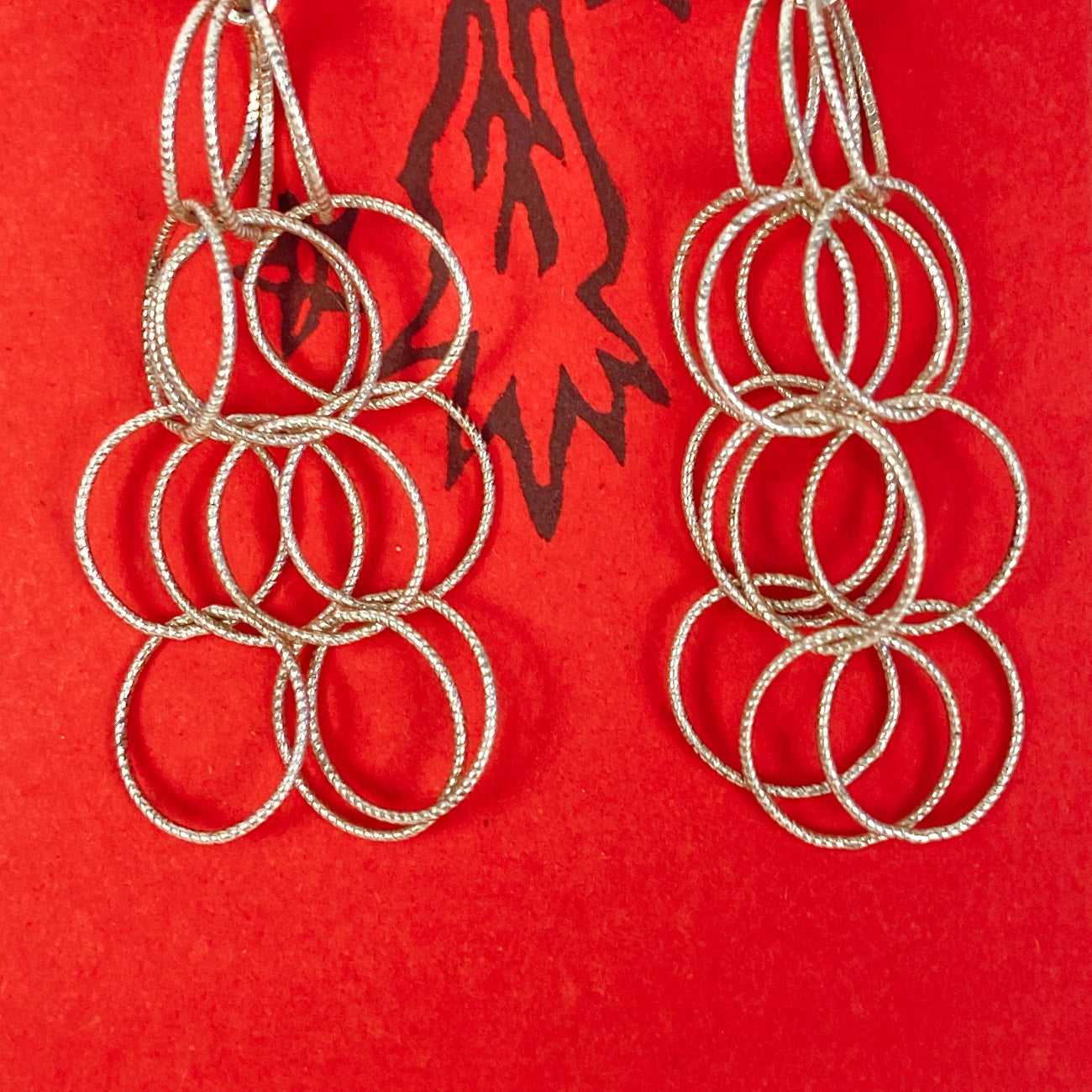 Silver Earrings Dangly Circle 925 Silver Delicate Earrings