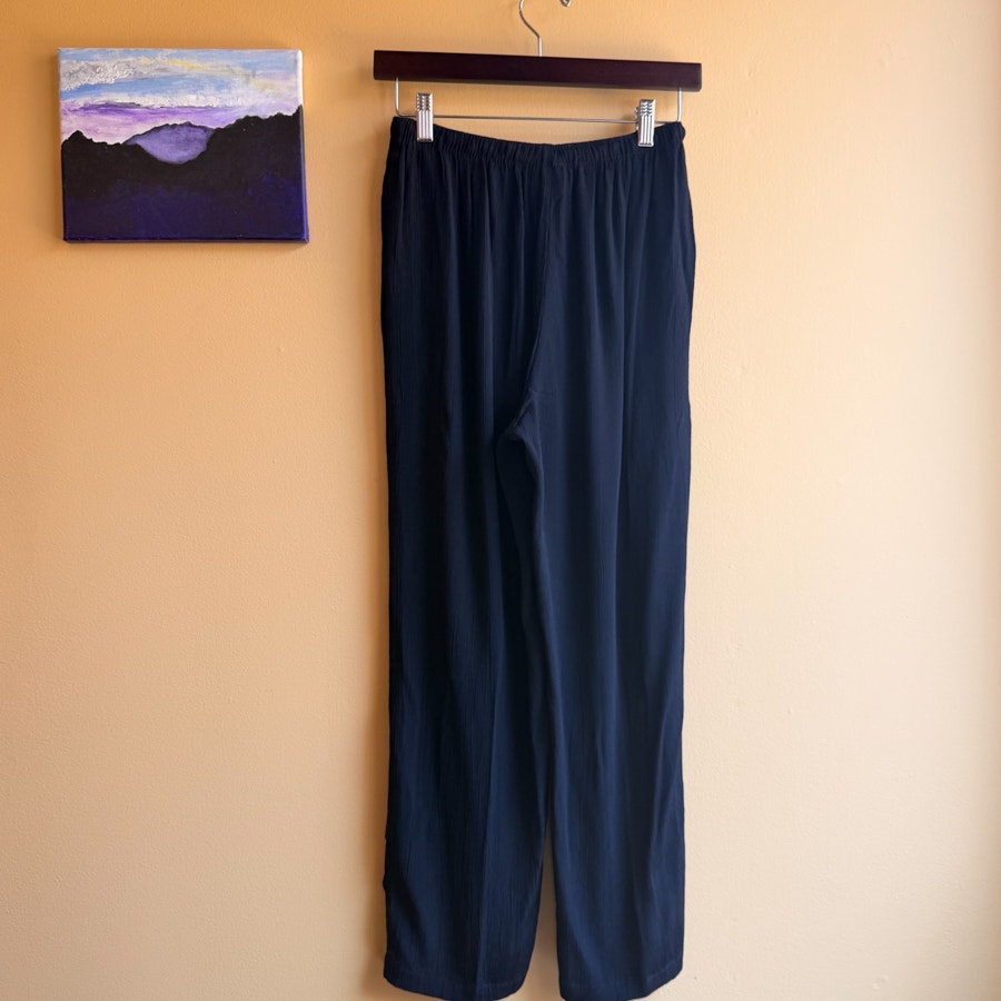 Vintage Clio Size Medium Crepe Lounge Pants Black