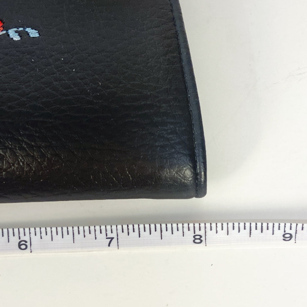 Black with Wildflower Embroidery Vintage Wallet