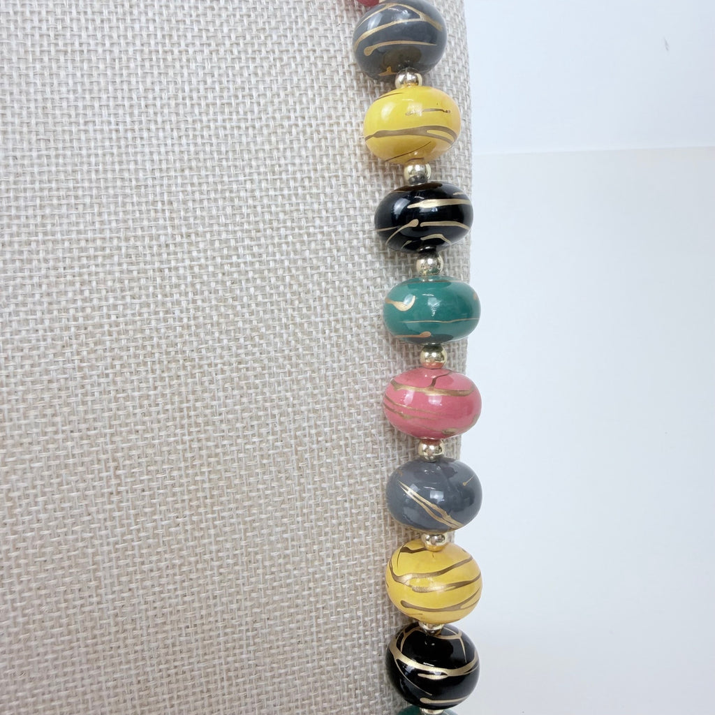 Colorful Chunky Beaded Statement Necklace
