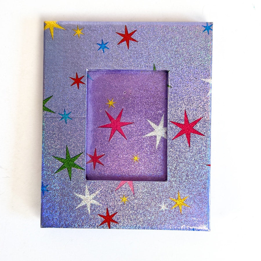 Y2K Purple Frame Smackers Bonne Bell Star Pattern Sparkly Picture Frame