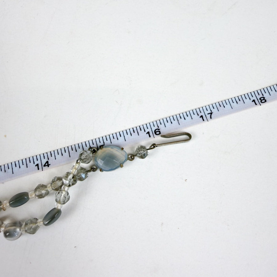 Mid-Century Beaded Choker Necklace Double Strand Faux Pearl Beads 1950s/1960s Made in Germany