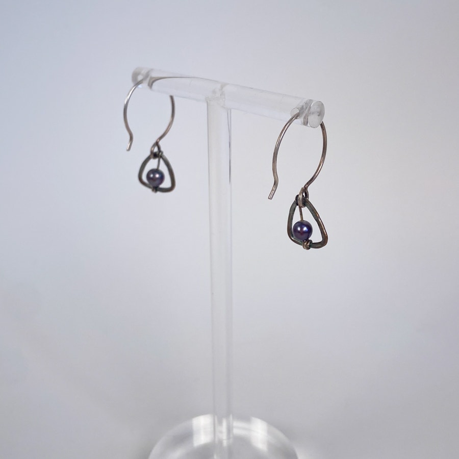 Small triangle bead dangly earrings