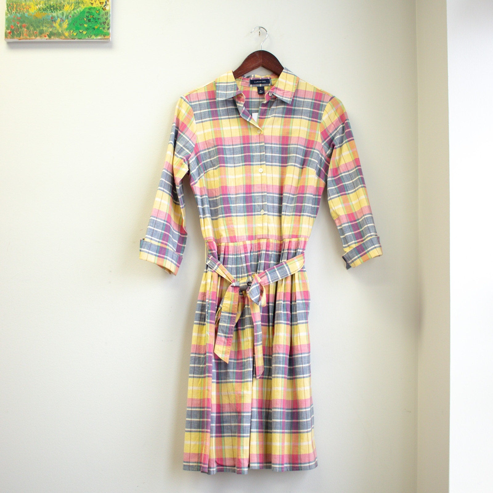 Plaid Long Sleeve Shirt Dress Size 4