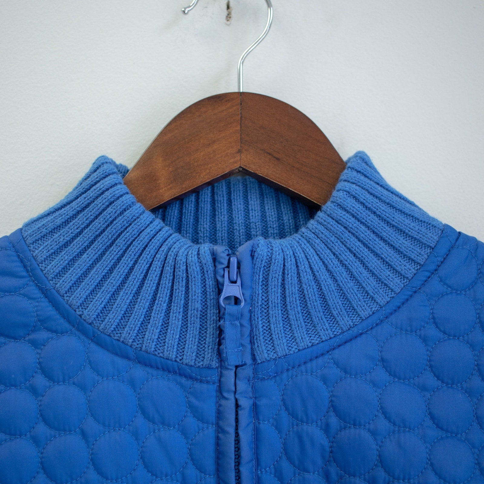 Y2K Cobalt Blue Quilted Zip-up Size XL