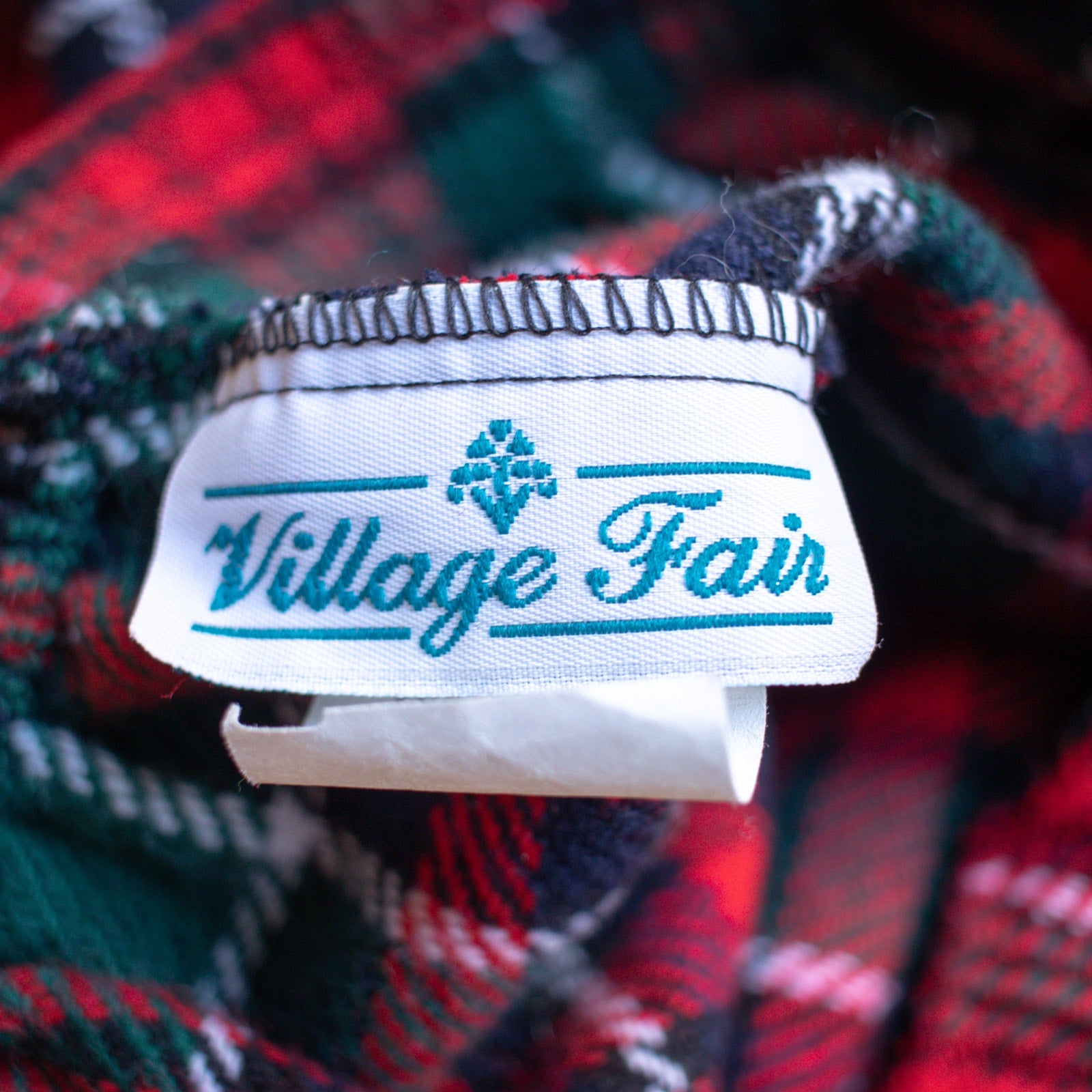 Grandmacore Vintage Red Green Plaid Tartan Elastic Waist Skirt