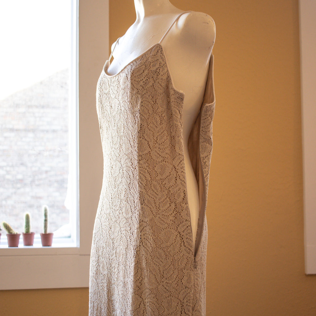 Vintage Spaghetti Strap Gold Gown Size 8