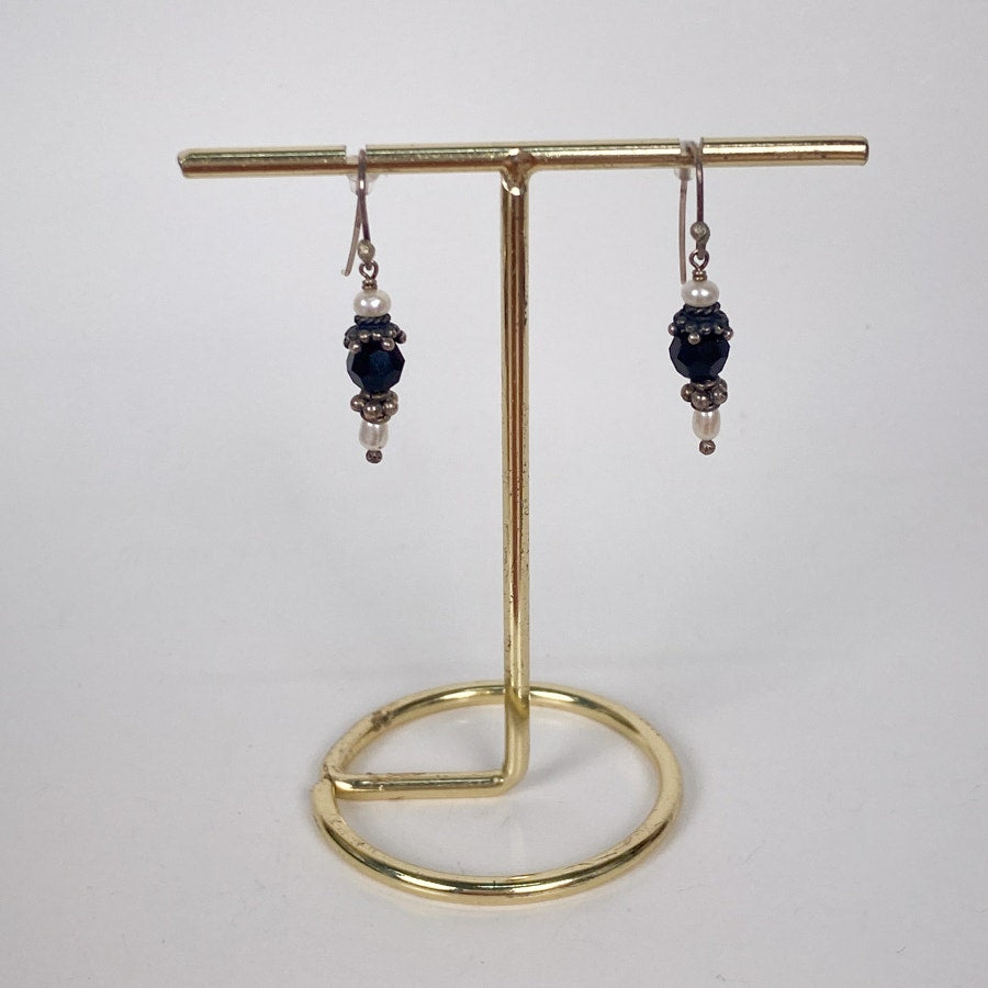 Sterling Silver and Freshwater Pearl Dangly Earrings