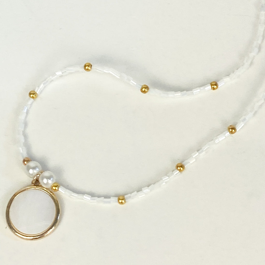 Beachy White Shell Bead Necklace